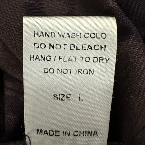 ACOA Y2K Velvet Burnout Blouse Brown Floral Button Front Long Sleeve L - Picture 11 of 11